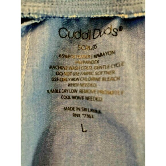 Cuddl Duds Scrub Lounge Pants Chambray Blue L Draw String Waist Pockets‎ Comfort - Picture 7 of 8